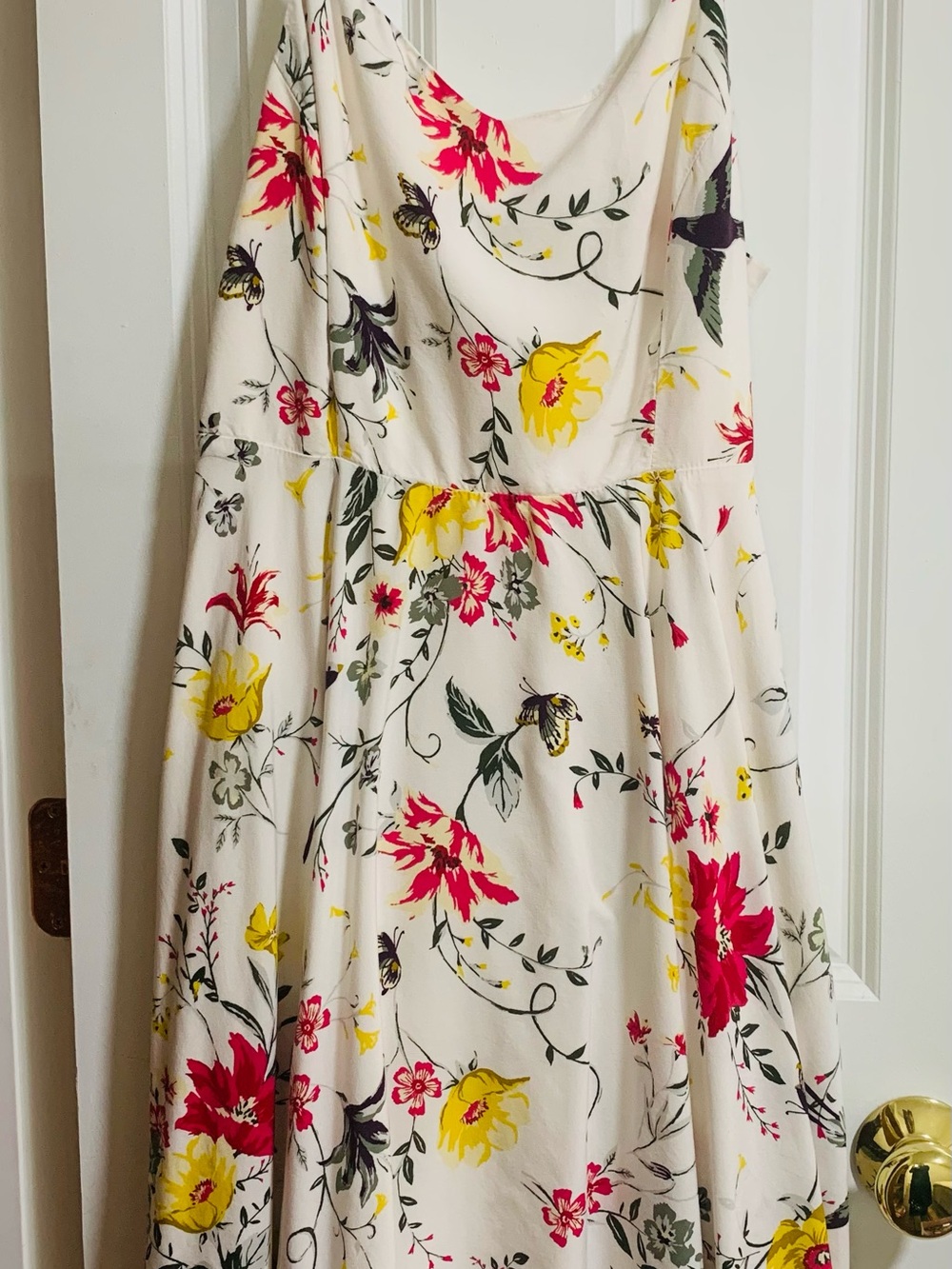 Old Navy Cream Floral Sundress with Yellow & Pink Blooms